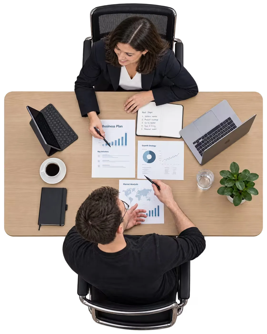 Professioneller Businessplan mit Marktanalyse, Wachstumsstrategie und klaren nächsten Schritten